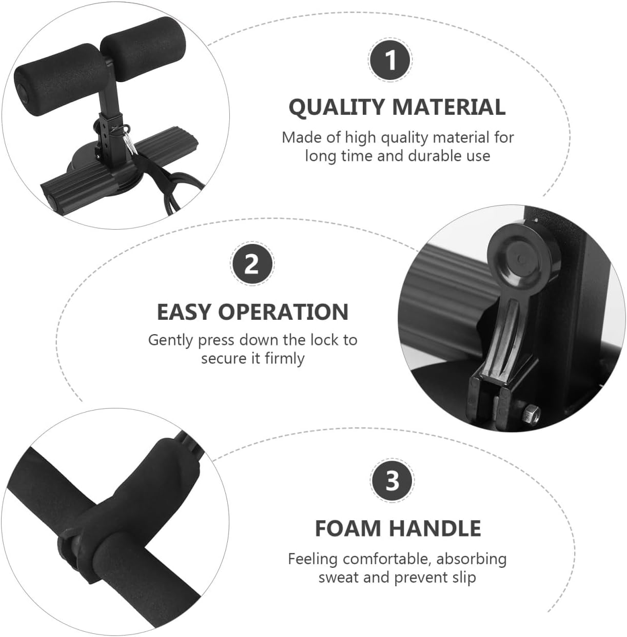 Sit-Up Aid Adjustable Spring Exerciser for Home Fitness Suction Cup Muscle Training Tool Portable Abdominal Workout Equipment for Core Strengthening Random Color