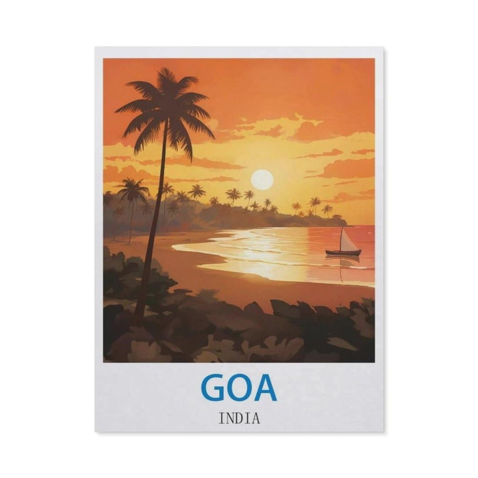 BEAYODKP DIY Diamond Painting，Goa India ， Beach（50x60cm）