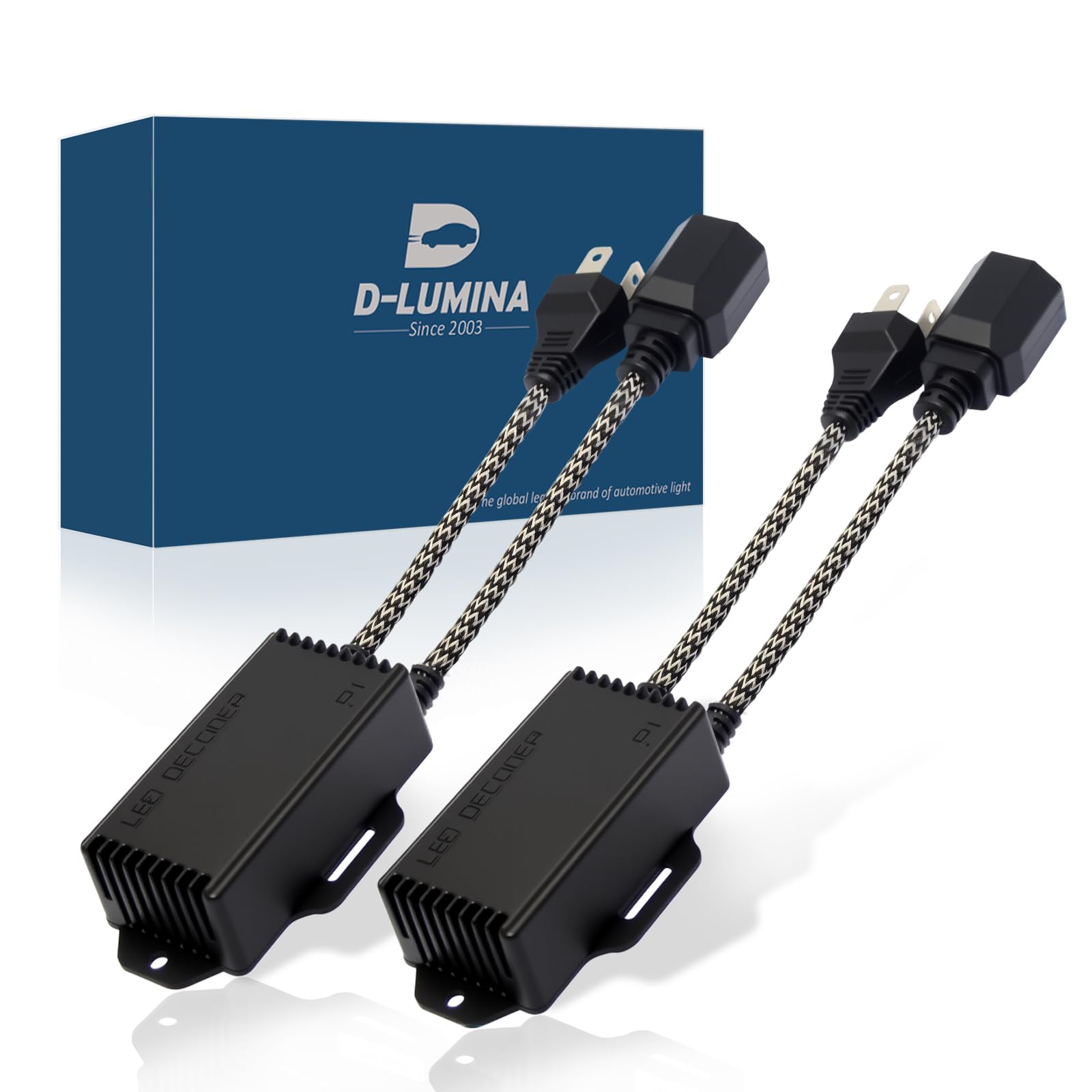 H4 9003 LED Canbus Decoder Anti Flicker Harness, Resistor Decoders Error Free, Computer Warning Canceller Capacitors, Pack of 2