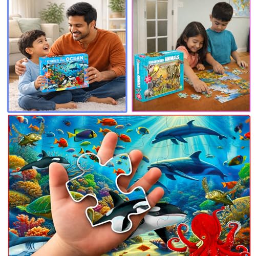 Image of Castle Jigsaw Puzzles for Kids and Childrens - Realistic Illustration Challenging Brain Booster Gifts, Fun and Creative Fun Game - Ages 5+ (500 Pcs) (Ocean + Animal)