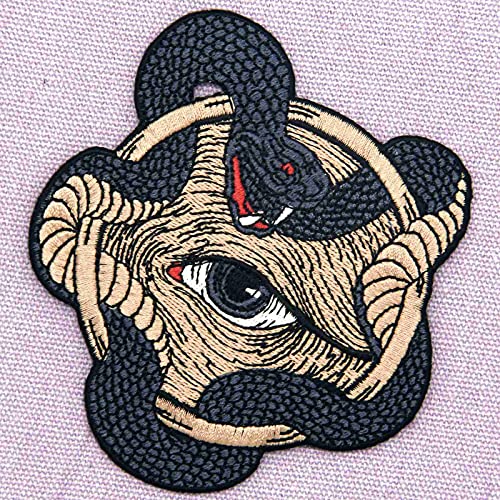 All Seeing Eye with Snake Boa Patch Embroidered Applique Iron On Sew On Emblem