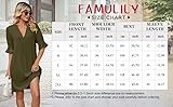 Famulily Women Fashion V-Neck Loose Fit Comfy Dress Short Bell Sleeve Work Dresses Navy Blue XXL - Image 6