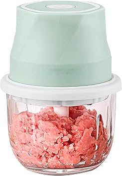Electric Chopper, Food Processor, Food Grinder, Wireless Portable Food Processor, Can Grind Meat to Make Complementary Foods, Food Processor Popular, Food Processor Cordless, Light Green