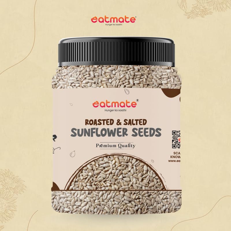 Image of Eatmate Roasted & Salted Sunflower Seeds 500g | High Fiber & Protein Rich Surajmukhi Seeds | Vitamin E & Magnesium Rich Healthy Snack | Natural Vegetarian Seeds for Eating & Daily Nutrition (500g)