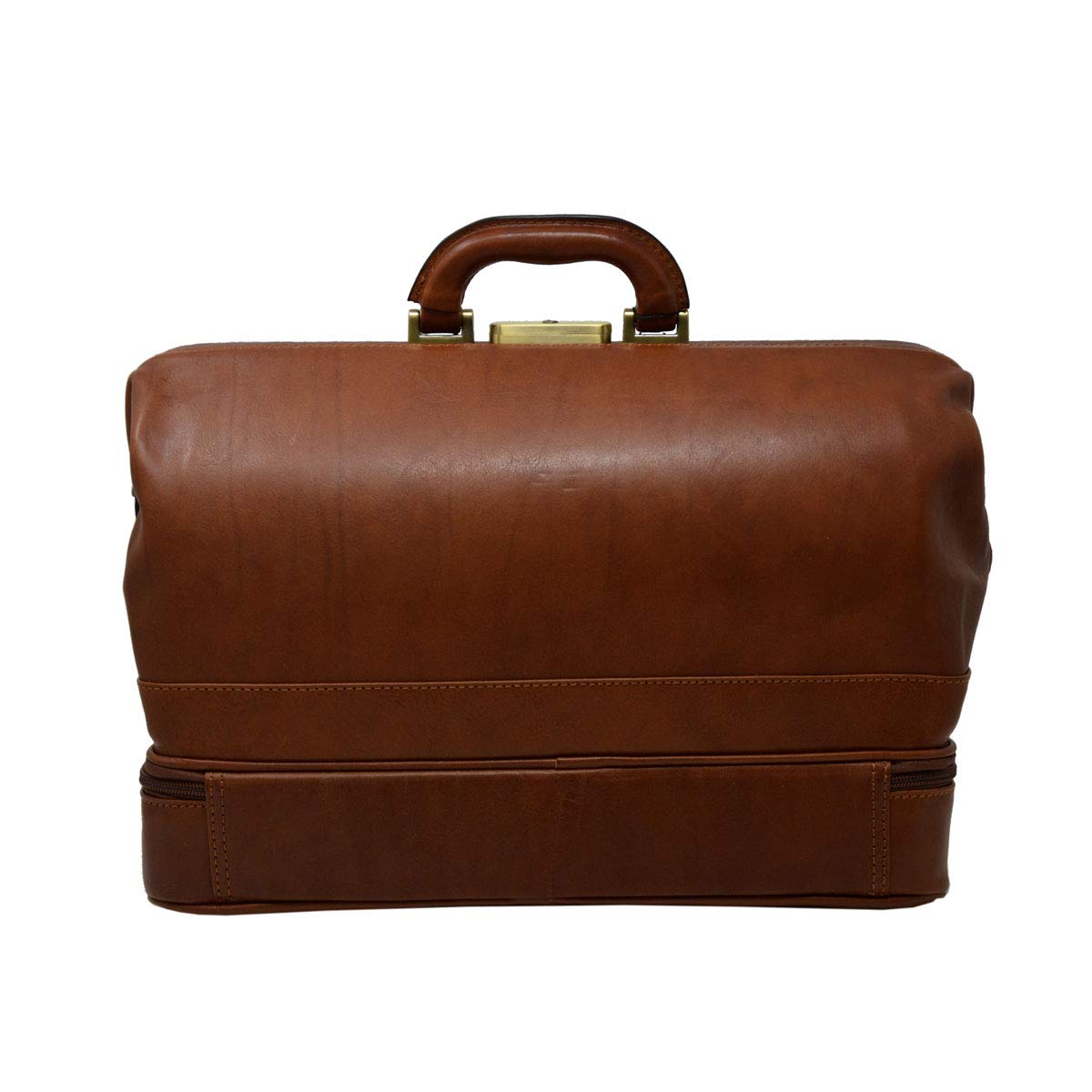 Dream Leather Bags Made in Italy toskanische echte Ledertaschen Echtes Leder Arzttasche, Doppelboden Und Vorderes Fach – House Farbe Braun - Italienische Lederwaren - Aktentasche