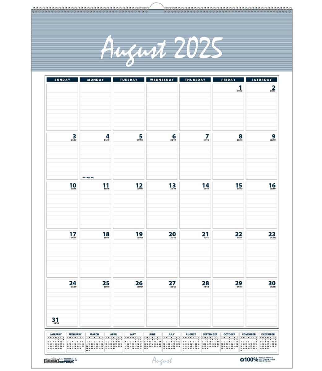 House of Doolittle 2025-2026 Monthly Wall Calendar, Academic, Bar Harbor, 12 x 17 Inches, August - July (HOD352-26)