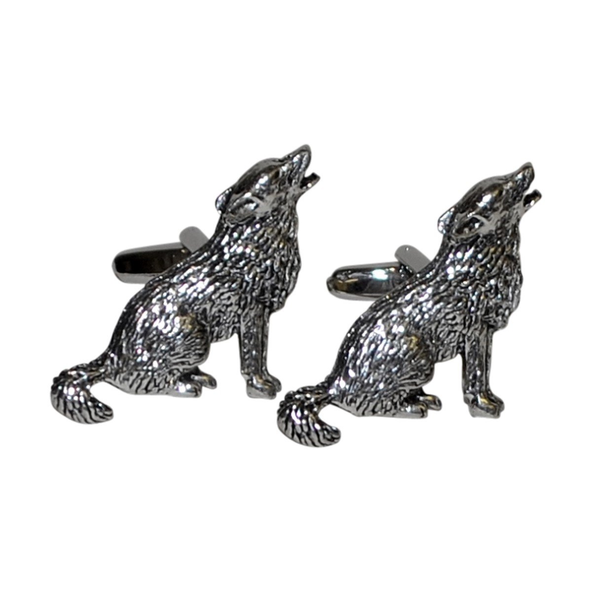 Gtr Black English Made Howling Wolf Pewter Cufflinks In Leatherette Cufflink Box X2tsbcc18