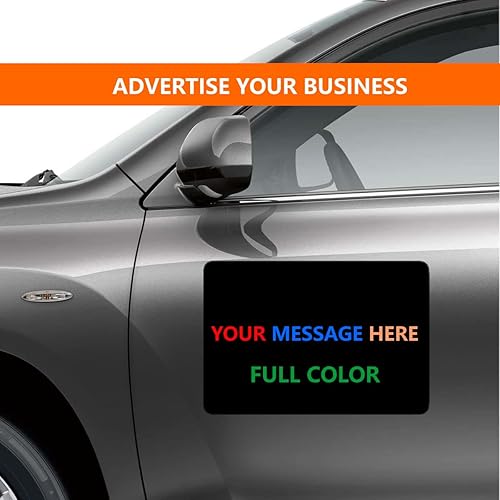 Miniatura 4 de Paquete de 2 calcomanías magnéticas para puerta de automóvil en blanco, esquinas redondeadas, imán perfecto para automóvil, para publicidad de