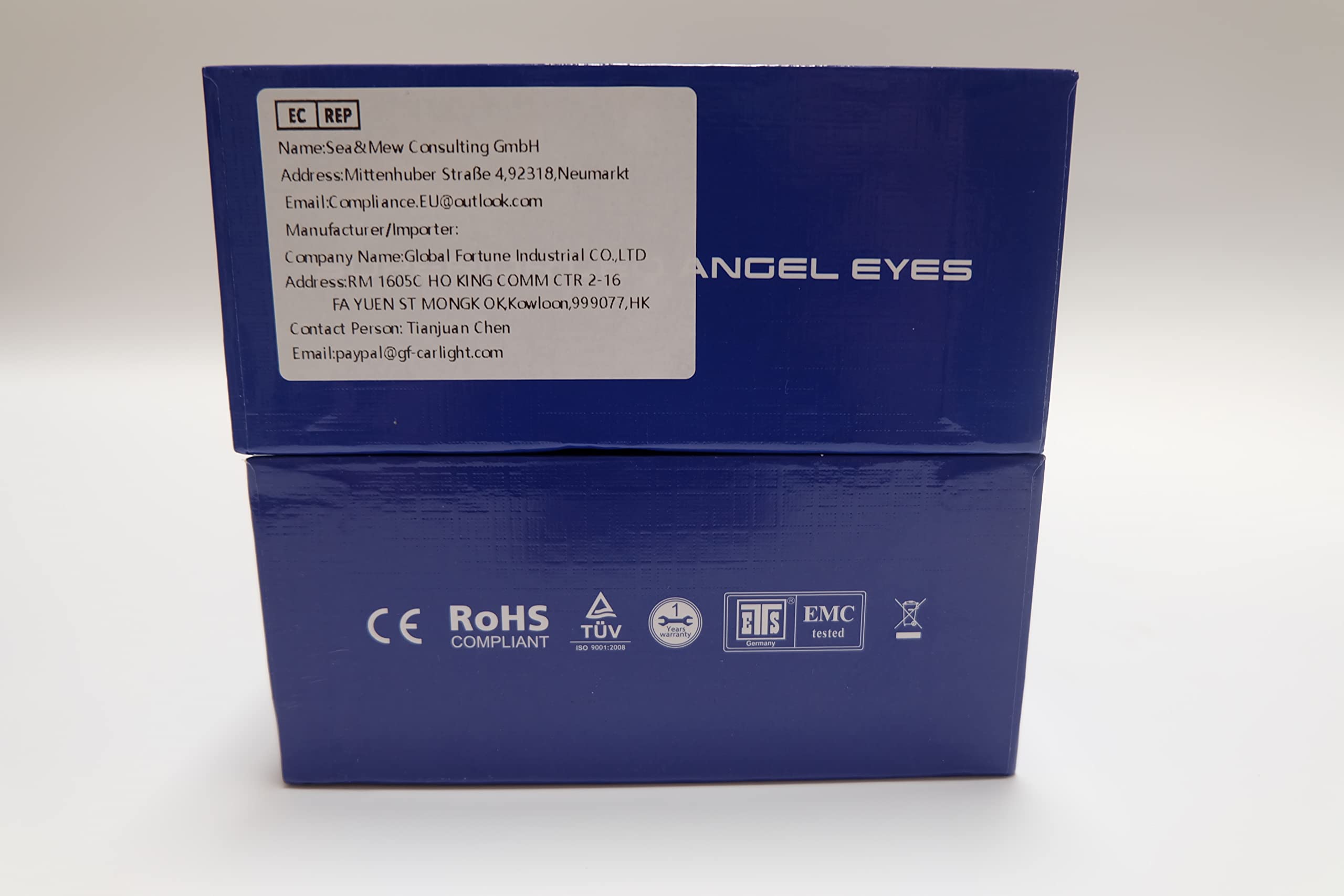 Global Fortune H8 40W LED Fari Angel Eyes per auto Kit di conversione alogeno CanBus nessun errore Luci di posizione CREE 6000K Xenon bianco