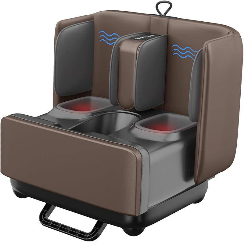 COMFIER Máquina masajeadora de pies 2 en 1 FSA, masajeador de pies y pantorrillas HSA Shiatsu con calor, amasado, vibración, masajeadores de compresión para la salud de los pies, fascitis plantar, regalo para mamá papá (marrón)