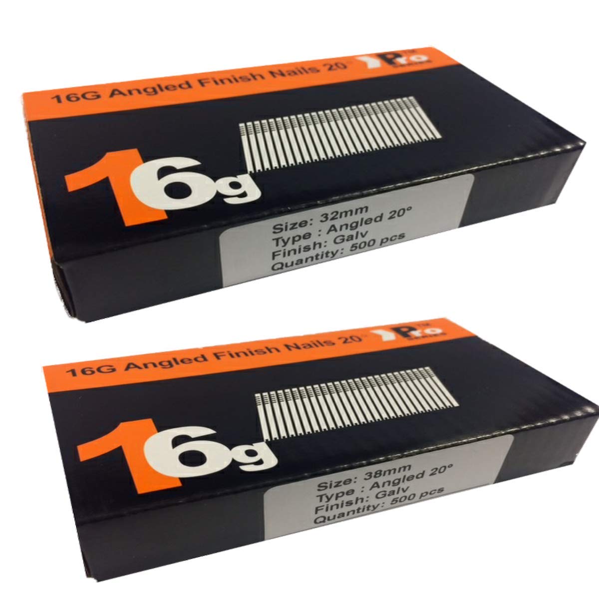 Mixed Handy Packs - Quantity 1000 Brad/Nails16 Gauge Angled for Paslode, Dewalt (32mm + 38mm Angled 16 Gauge)