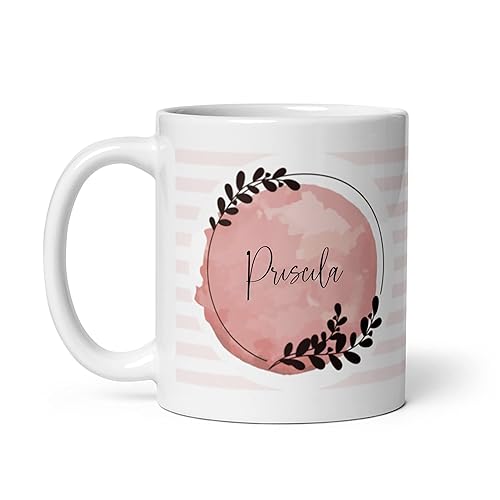 Custom Mug with Name and Text - Personalized Coffee Mug - Customized Gift for Women - Monogram Coffee Cup - Tazas Personalizadas Para Mujer (White)