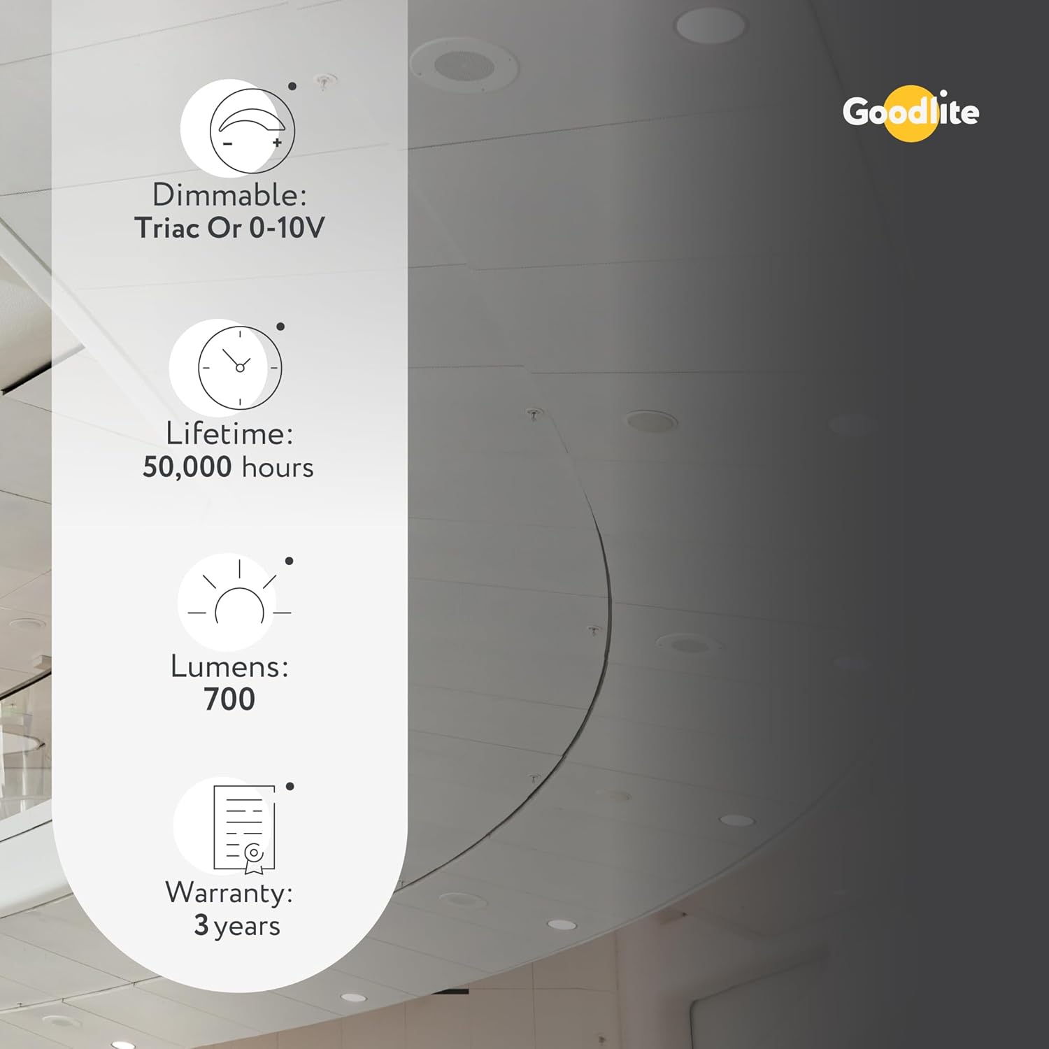 Goodlite G-19845 2.75 Inch LED Round Luminaire 8w 650 Lumens (75W Eqv) with Junction Box, 40° 360° Rotatable Eyeball and 30° Tilt, Warm White