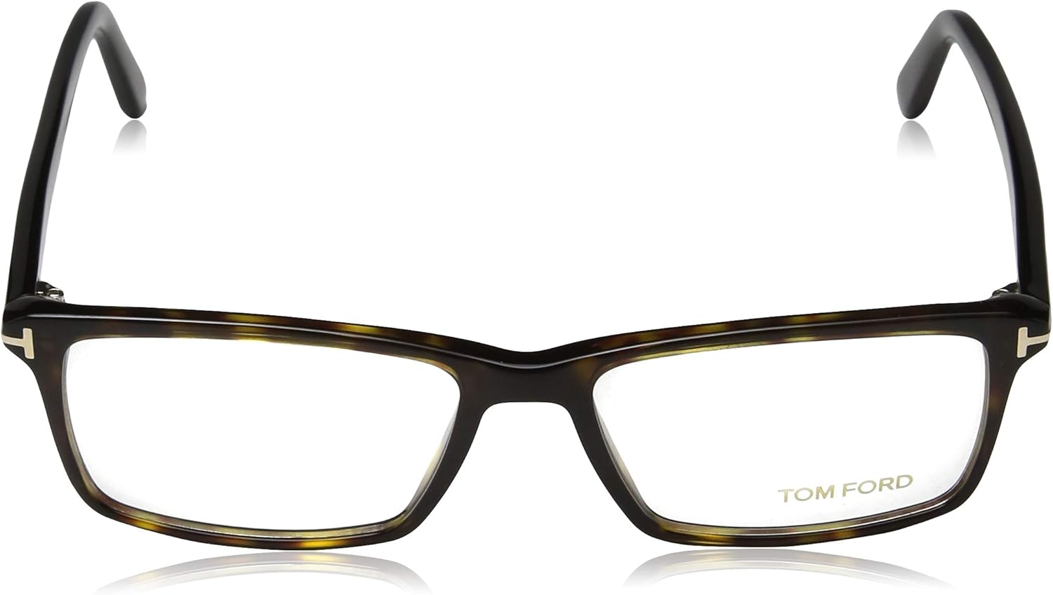 TOM FORD Men's TF 5408 Rectangular Eyeglasses 56mm, Shiny Classic Dark Havana, Shiny Rose Gold "T" Log, 56/16/145 - Image 2