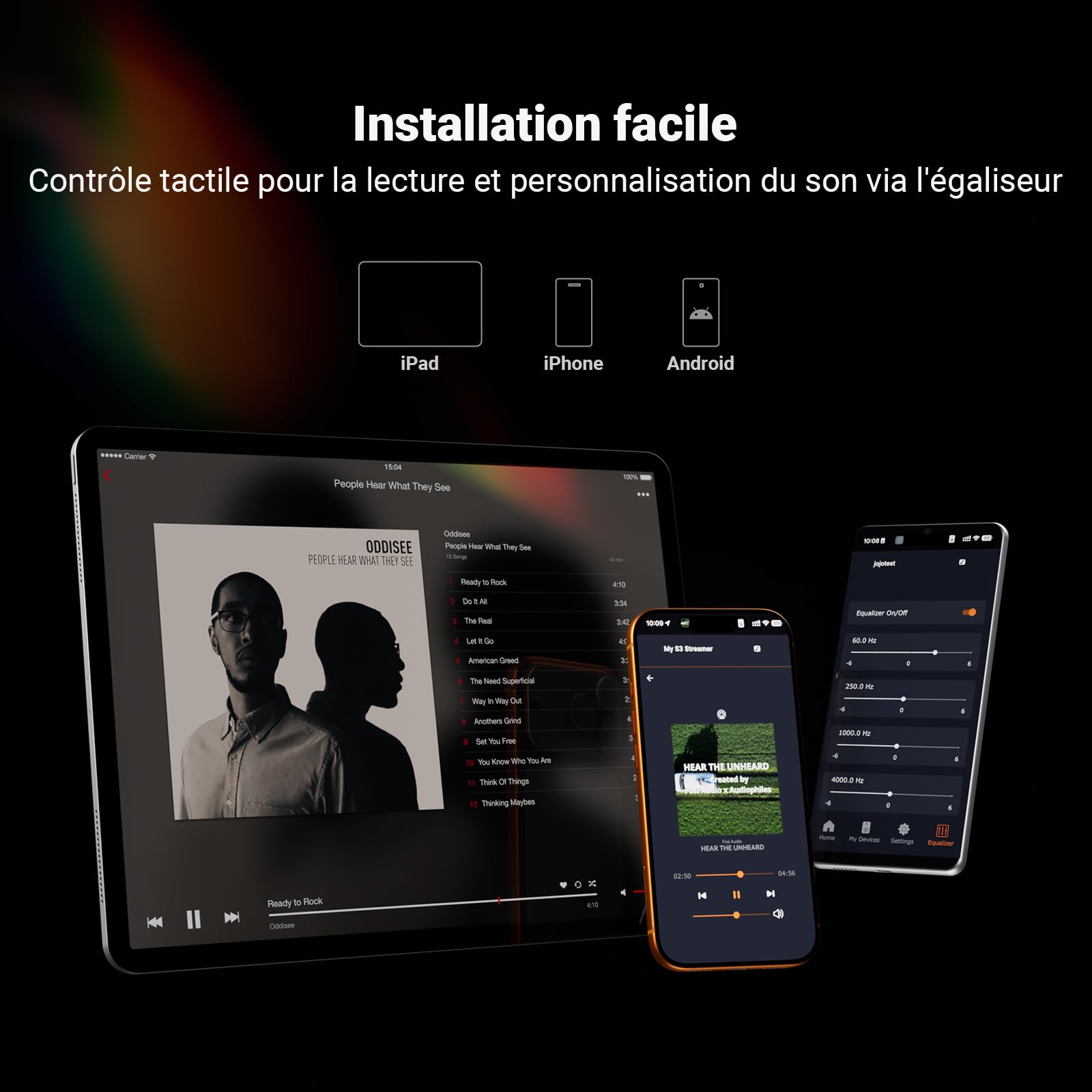 Fosi Audio S3 Music Streamer & Préampli DAC HiFi, AK4493SEQ DAC Wi-FI 6 Bluetooth 5.3, Transport Numérique avec XLR Symétrique/Opt/Sub/HDMI eARC, AirPlay 2 Spotify Connect Tidal, Égaliseur 10 Bandes | AK4493SEQ DAC, Wi-Fi 6 Bluetooth 5.3, XLR équilibré/op