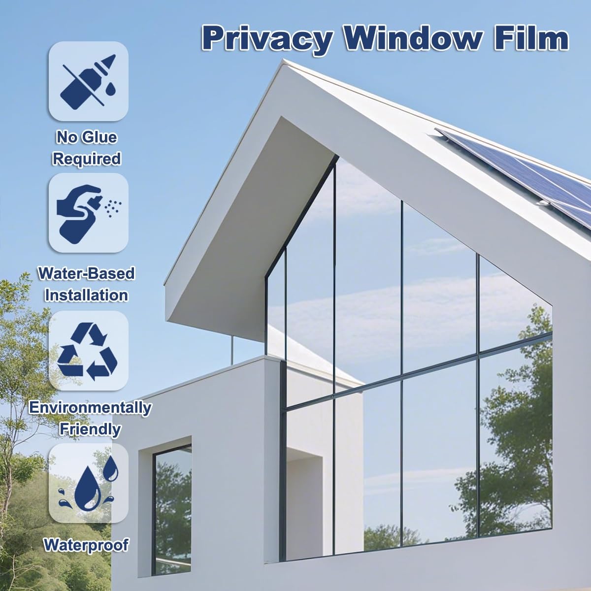 Vinilo Espejo Unidireccional para Ventanas, Lámina Termico Protector Solar | Vinilo Ventana Decorativos Adhesiva UV, Privacidad, Reflectante, Para Hogar Oficina(Deep black,120x200cm)