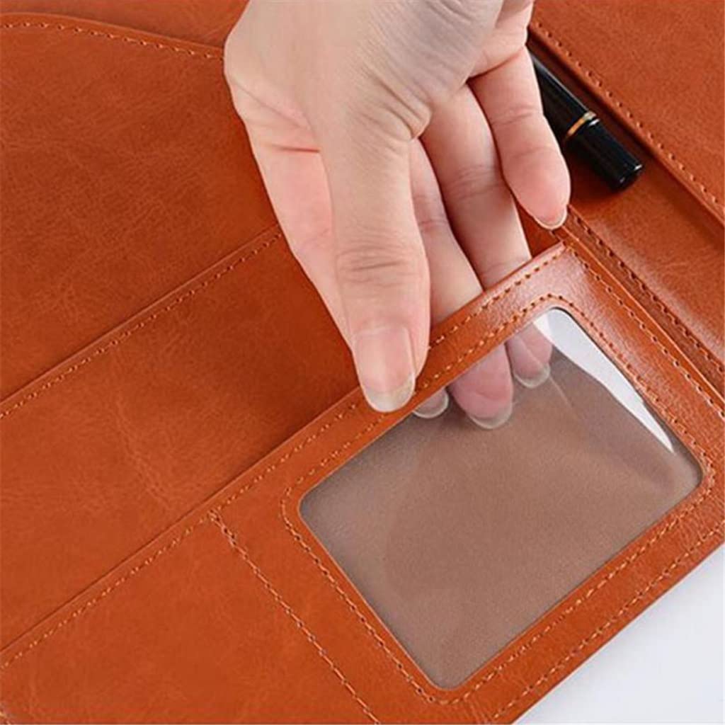 JFDBGU Cartella degli Appunti A5 Pu Organizzatore di Cuoio Office Manager Clip Pad Pad Pad Paper Flip(Auburn)