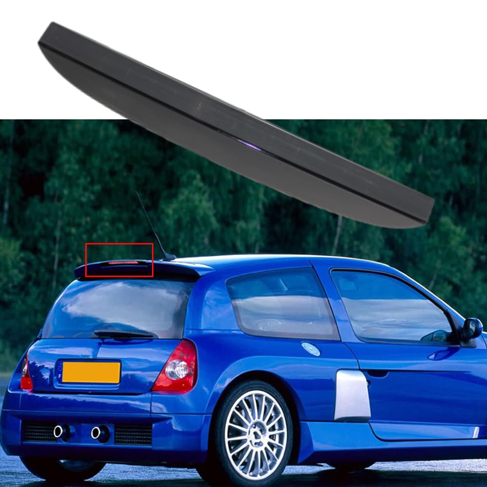 Riloer Terza luce di stop per Clio 2, 7700410753 terza luce posteriore freno posteriore a montaggio alto, terza luce di stop a LED, compatibile con Renault Clio II 1998-2005, Affumicato