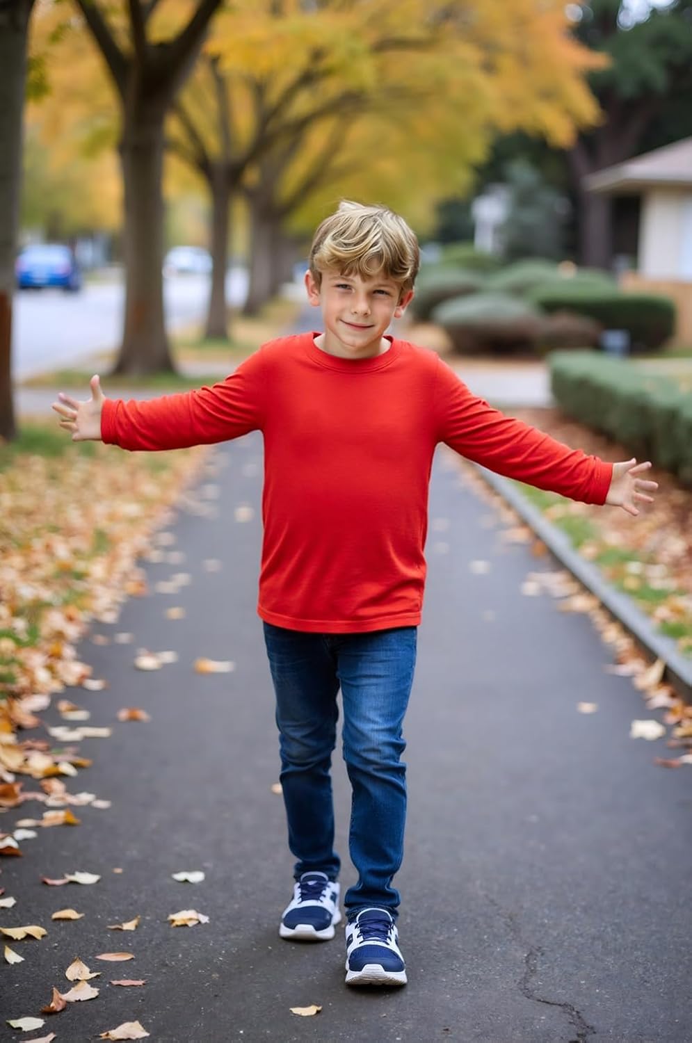 Cadidi Dinos Boys Girls Long Sleeve Shirts Cotton Casual Crewneck Printed Kids T-Shirts - Image 2