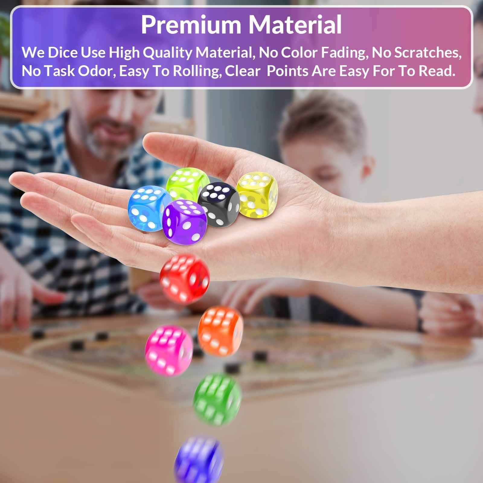 ใPack of 110ใDice Set, Colored Game Bulk Dices, D6 Colorful Dices, 6 Sided Dice for Classroom Teaching, Board Game, Playing, Rolling, Small Six Sided 11 Color Red, Yellow, Blue, Green and More