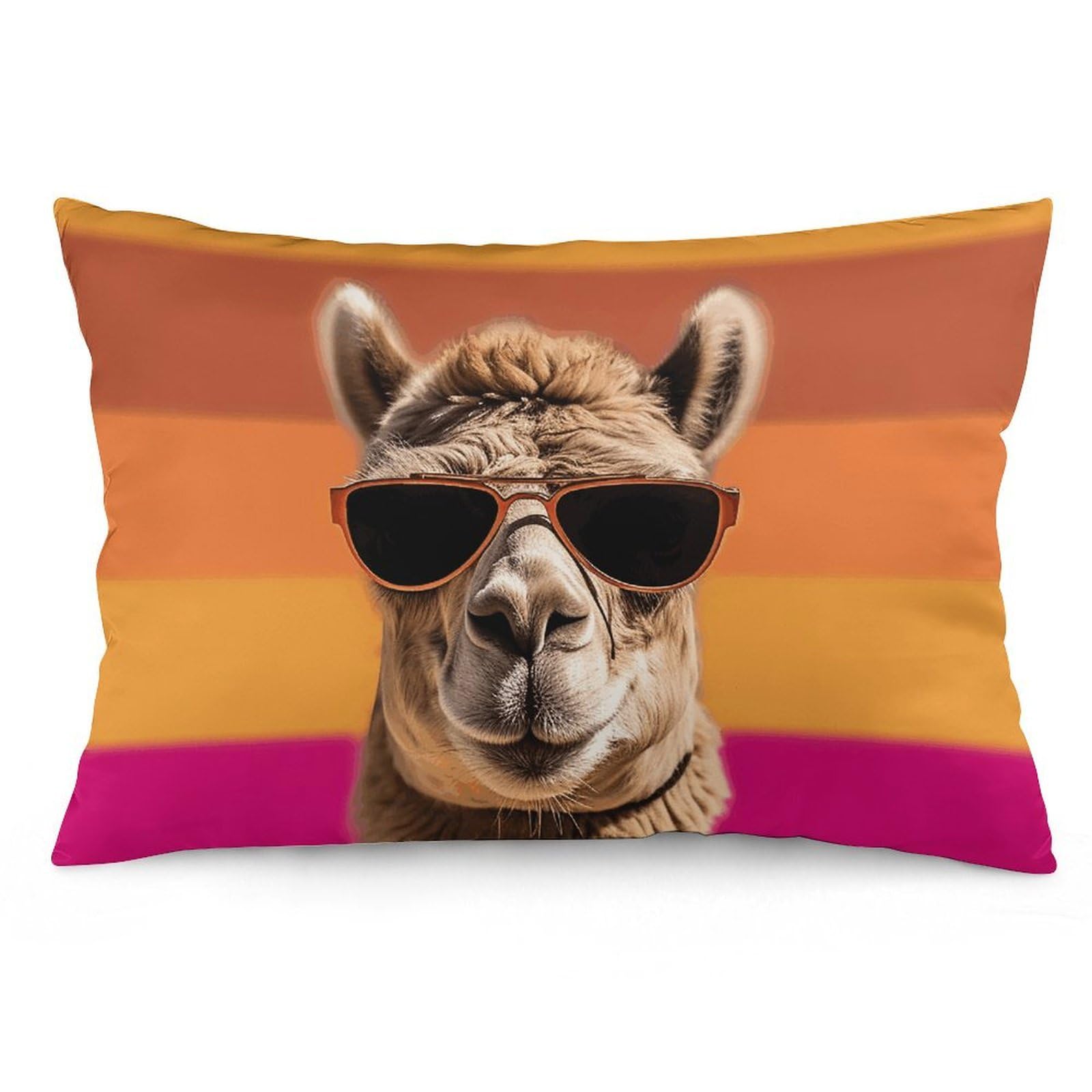 2 Pack Pillow Cases for Hair and Skin, Soft Breathable Pillow Case Covers with Hidden Zipper, Camel Wearing Sunglasses Pillowcase 16 "x24 Pillow Covers for Sleeping Gift