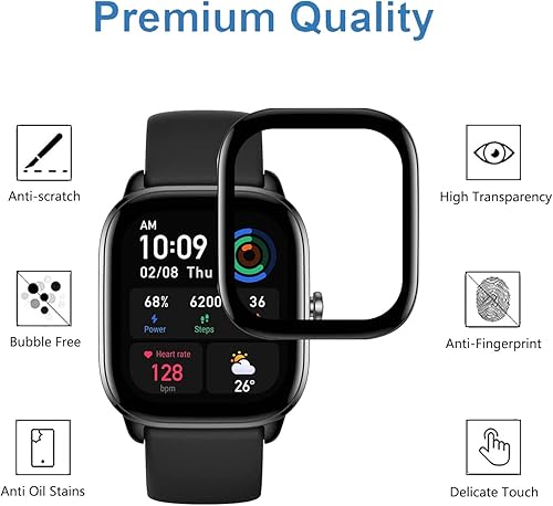 Miniatura 2 de Protector de pantalla para Amazfit GTS 4 Mini Smartwatch, HD transparente, antiarañazos, antihuellas dactilares, compatible con Amazfit GTS 4 Mini