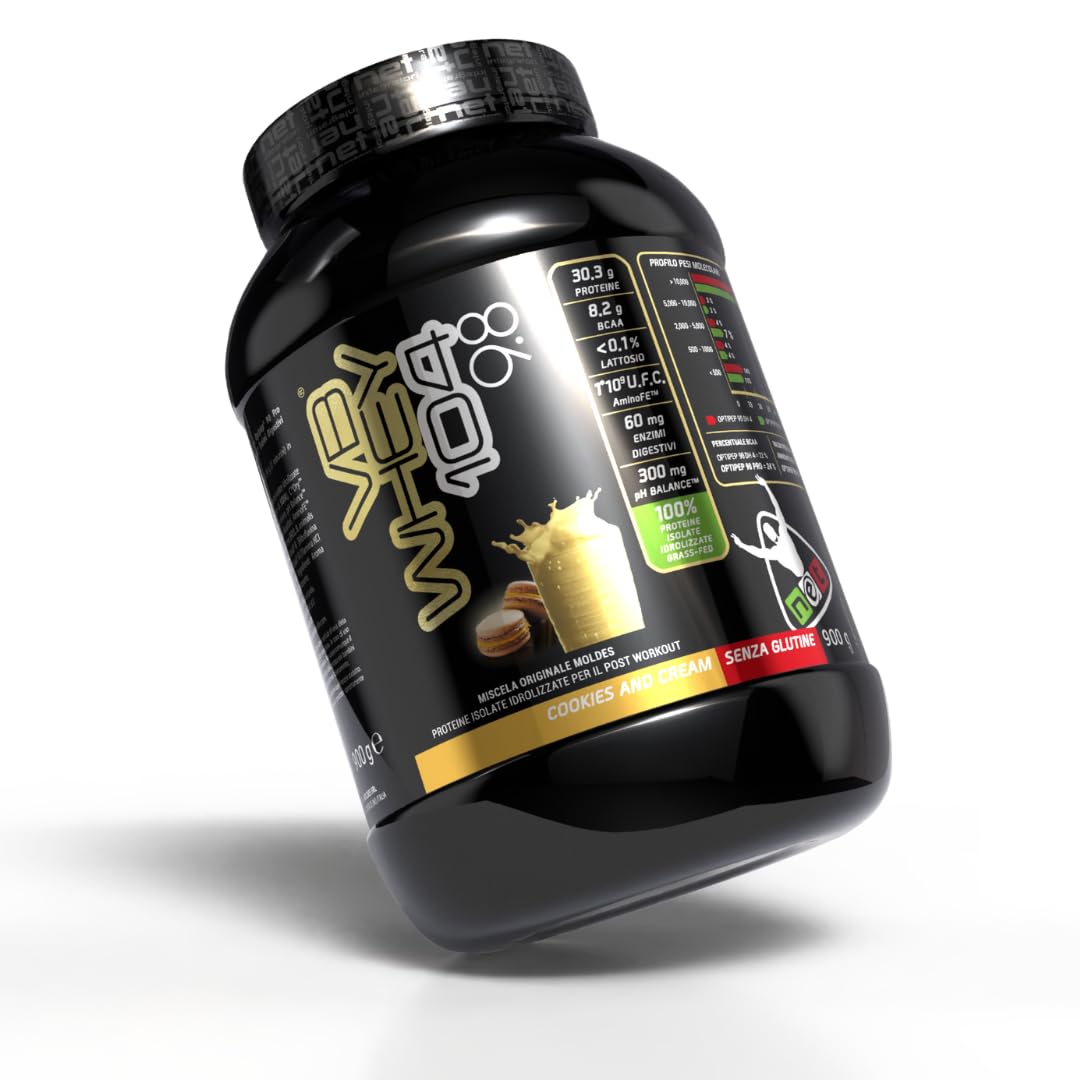 NET Integratori VB WHEY 104 9.8 Optipep - 900g Cookie and Cream - Proteine Isolate Idrolizzate per via Enzimatica Con EAA e BCAA - Massimizza Sintesi Proteica, Crescita e Mantenimento Muscolare