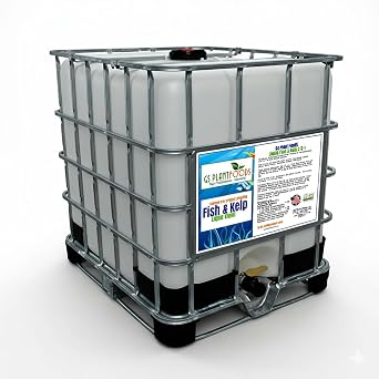 GS Plant Foods Liquid Fish & Kelp Fertilizer 275 Gallons Organic Material Review Institute Listed Natural Plant Food for Home Gardens, and Vegetables