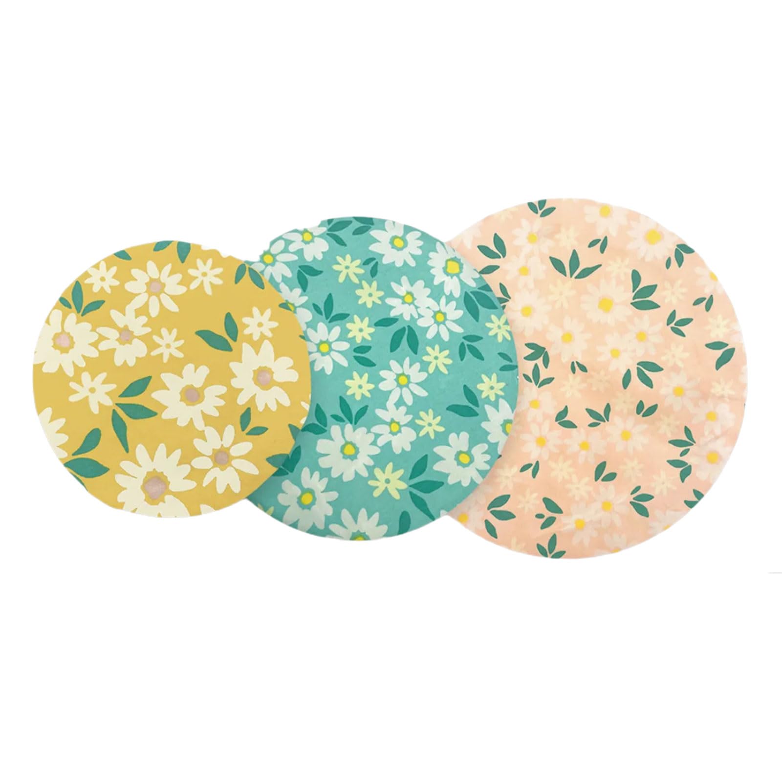BOYANDM Sustainable Wax Food Covers 3 Pack Stretchable Bowl Lids for Kitchen Storage Natural Wax Food Covers Sustainable Kitchen Storage Beekeeping Wraps Set Elastic Bowl