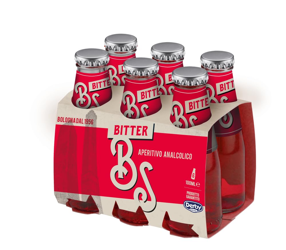 Bitter Salfa Lot de 24 bouteilles jetables en verre pour apéritif italien sans alcool 10 cl + 1 boîte de thé glacé San Benedetto au citron sans sucre 330 ml