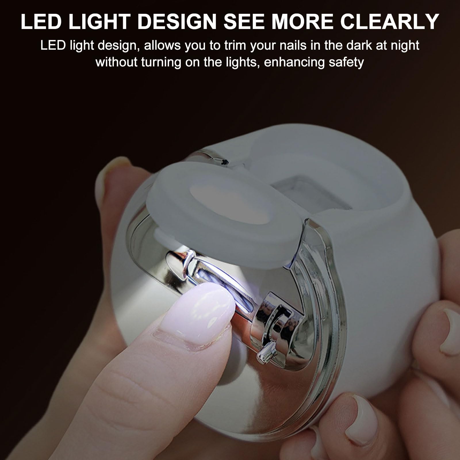 Tagliaunghie Elettrico, Tagliaunghie Automatico Con Luce LED + Lente D'ingrandimento, Regolazione a tre Velocità, Tagliaunghie Intelligente Ricarica USB per Neonati, Adulti e Anziani