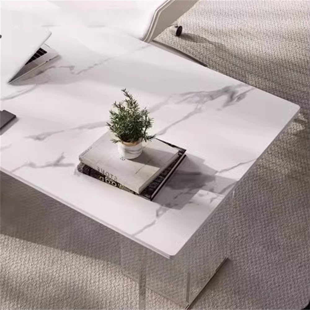 Acrittura Scrivania for ufficio e casa, postazione di lavoro a 2 cassetti con presa ricarica(Nero,L)
