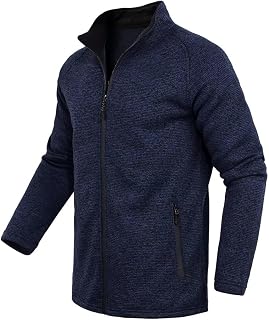 R RAMBLER 1985 Men’s Fleece Jacket Soft Winter Full Zip Coat Mock Neck Sweatshirt Sweatshirt with Zipper Pockets