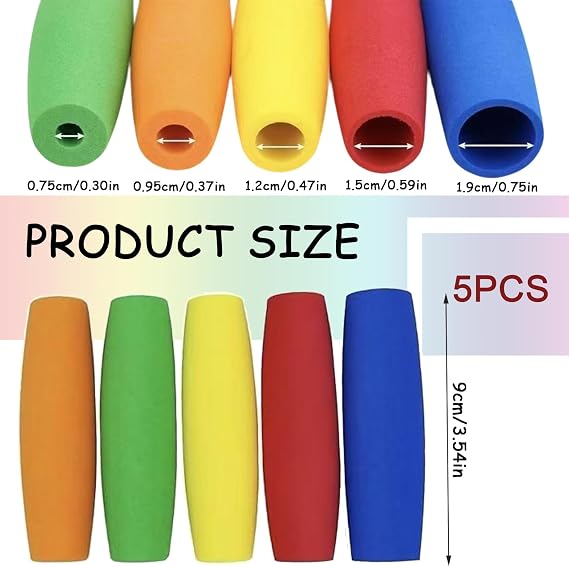 Foam Built-Up Handle Grips for Parkinson's, Arthritis Aids for Hands, Soft Non-Slip Grip Sleeves, Adaptive Utensil Handles for Cutlery, Toothbrush, Pens, Ideal for Elderly & Rehabilitation Users