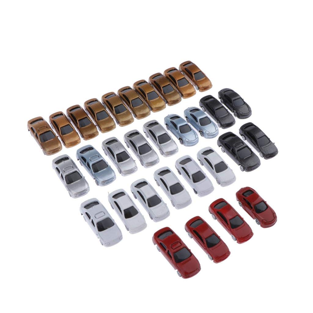10 set 30 Pezzi Dipinto Modello Auto Costruzione Treno Layout N Scala 1:150