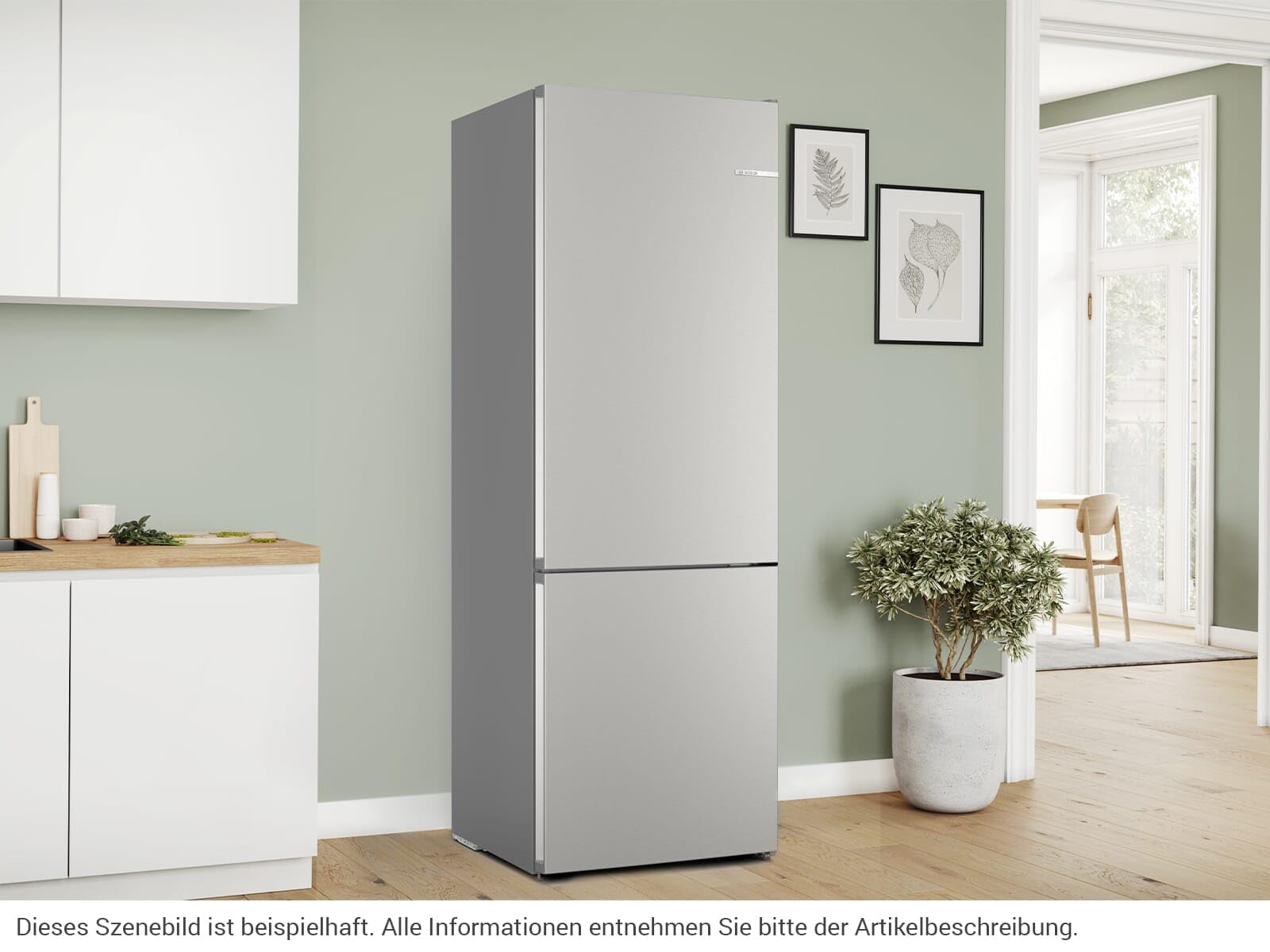 Bosch KGN492IDF, Serie 4, XXL-Stand-Kühl-Gefrier-Kombination, 203 x 70 cm, 311 L Kühlen & 129 L Gefrieren, NoFrost, VitaFresh XXL, MultiAirflow, Gebürsteter Stahl