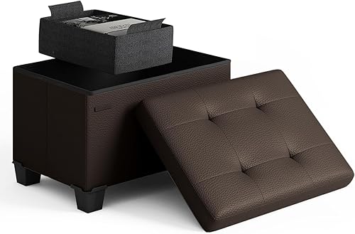 Miniatura 163 de Otomana plegable para dormitorio o sala de estar, con contenedores de almacenamiento, reposapiés para el extremo de la cama, soporta hasta 660 lb,