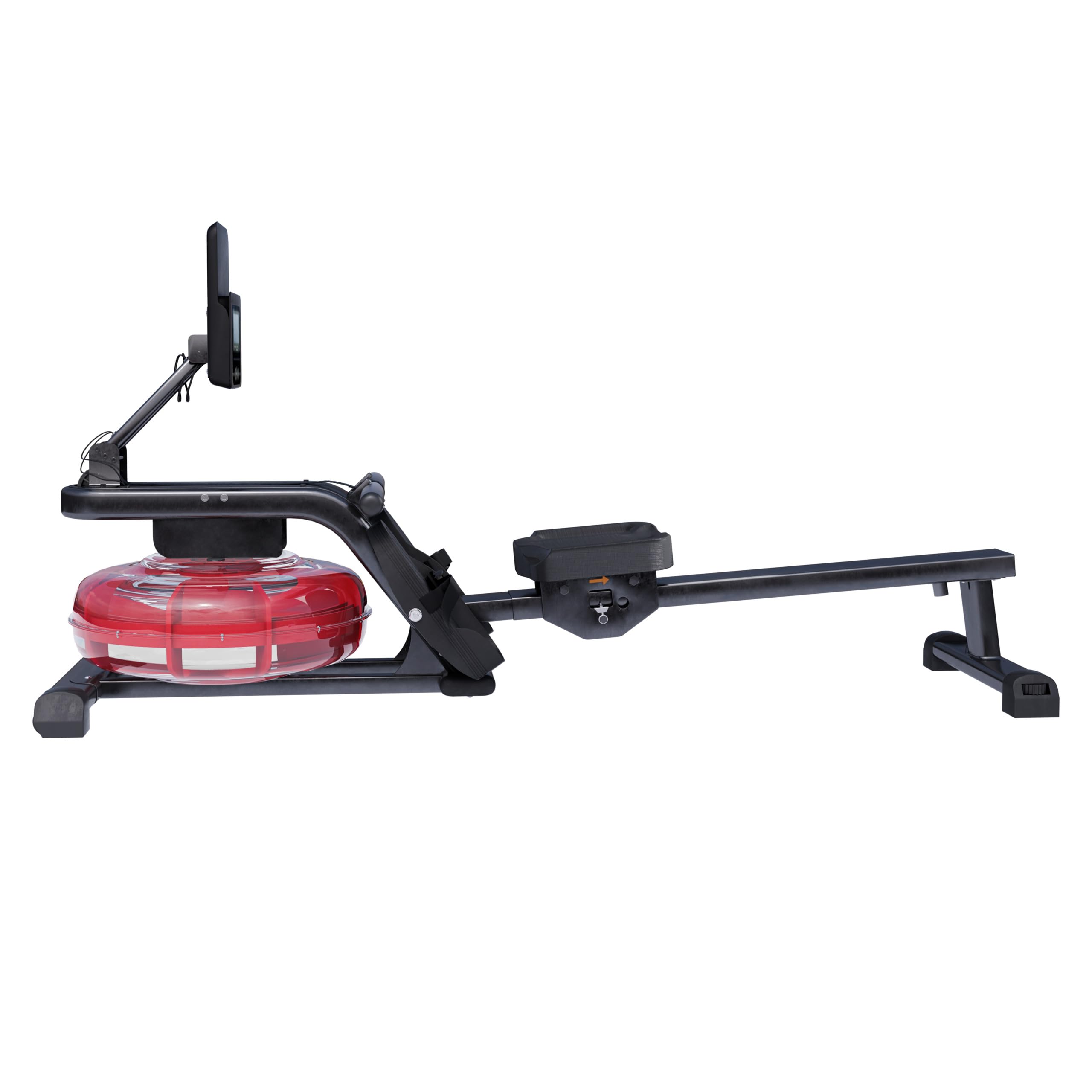 GORILLA SPORTS® Vogatore - ad Acqua, Pieghevole, Resistenza Idraulico, Regolabile, con Monitor LCD, Super Silenzioso, Guida di Scorrimento in Acciaio - Rematore, Cardio, Allenamento, Palestra Casa