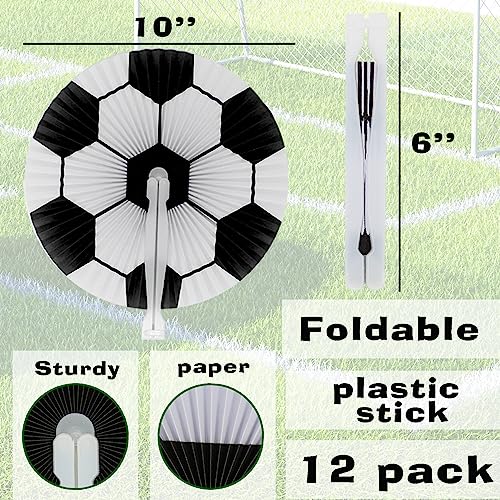 Soccer Ball Foldable Hand Fans 12 Soccer Party Favors for Soccer Birthday Soccer Themed Party Soccer Gifts Soccer Favors Sports Party Favors Soccer Party Supplies Soccer Team Gifts Soccer Favors - Thumbnail 2