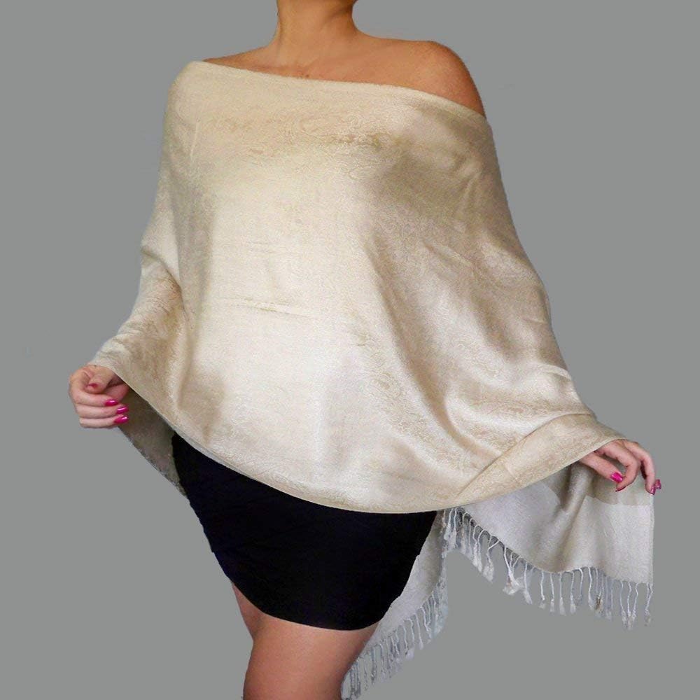 Cream Poncho Wrap Plus Size Mother Of The Bride Dress Shawl Ivory Wedding Pashmina By ZiiCi