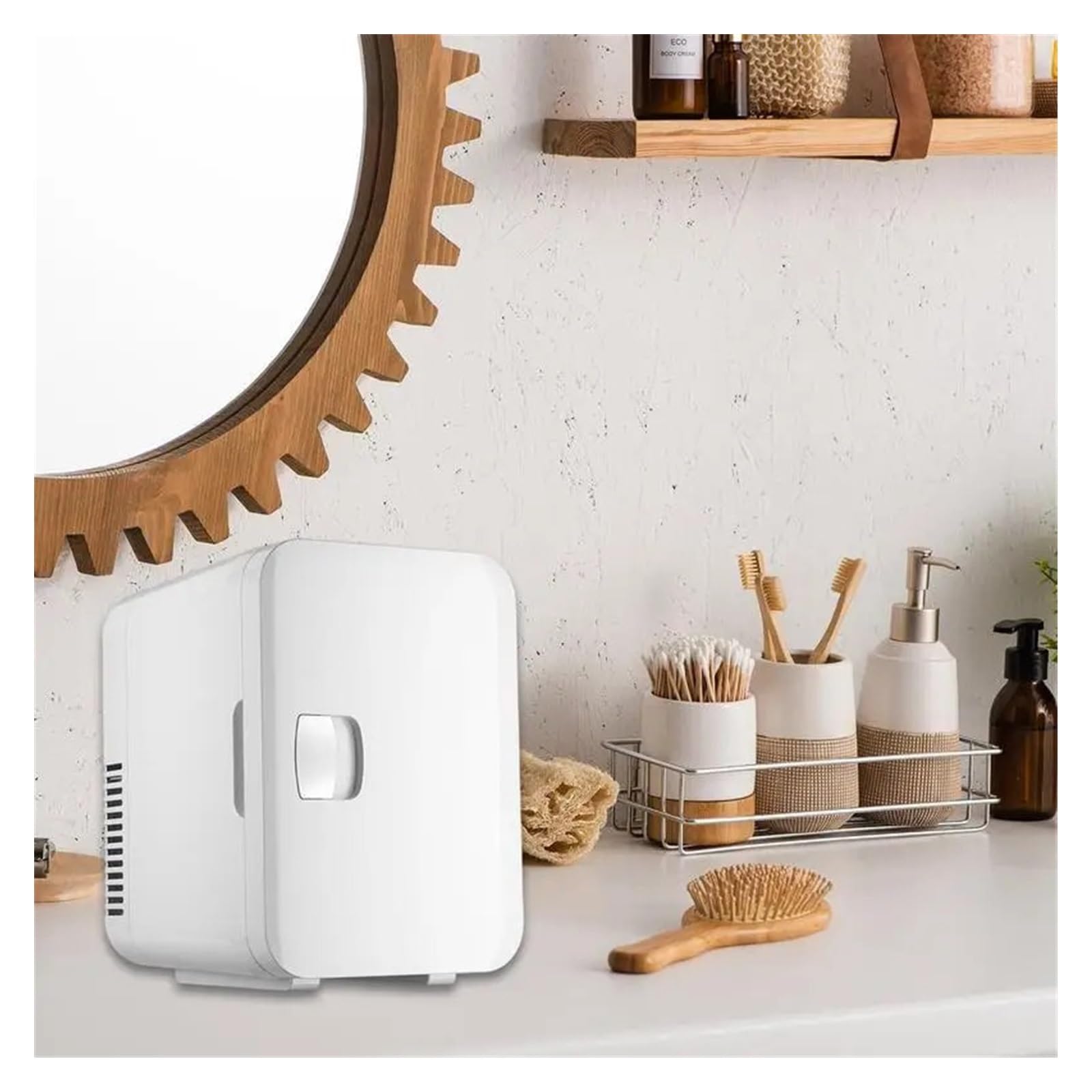 Mini refrigerador portátil for Coche de 12 V y 6 L for Oficina, Dormitorio, Camping, Ahorro de energía, Dispositivos electrónicos.(Silver)