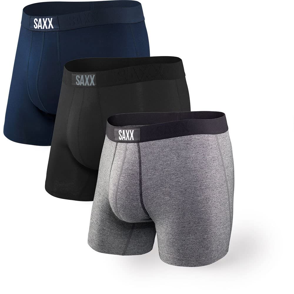 SAXX Underwear Co. Men's Underwear with Pouch Vibe Super Soft Trunk 3Pk