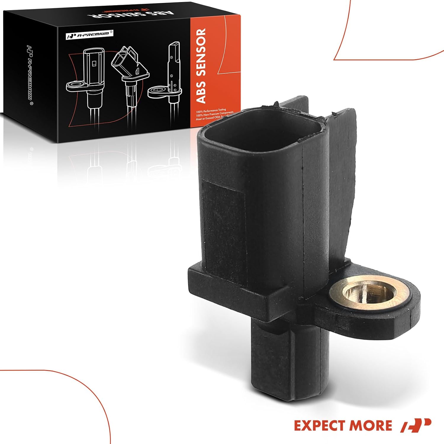 A-Premium Rear ABS Wheel Speed Sensor Compatible with Ford, Lincoln, Mazda & Volvo Models - C-Max, Escape, Focus, Transit Connect, MKC, C30, 5, S40, S60, S80, V50, XC60, XC70, V60 Cross Country, C70