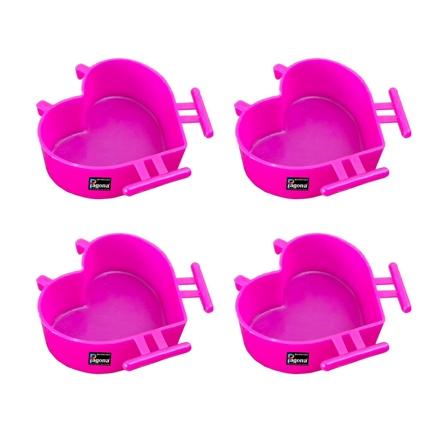 Pagona Plastic Bird Feeder Heart Shape 200Ml Perch Cup Suitable For Small Cage Birds Like Love Birds, Finches, Cockatiel And Ext.. (Pack Of 4) (B0D7QPB7K2) Amazon Price History, Amazon Price Tracker