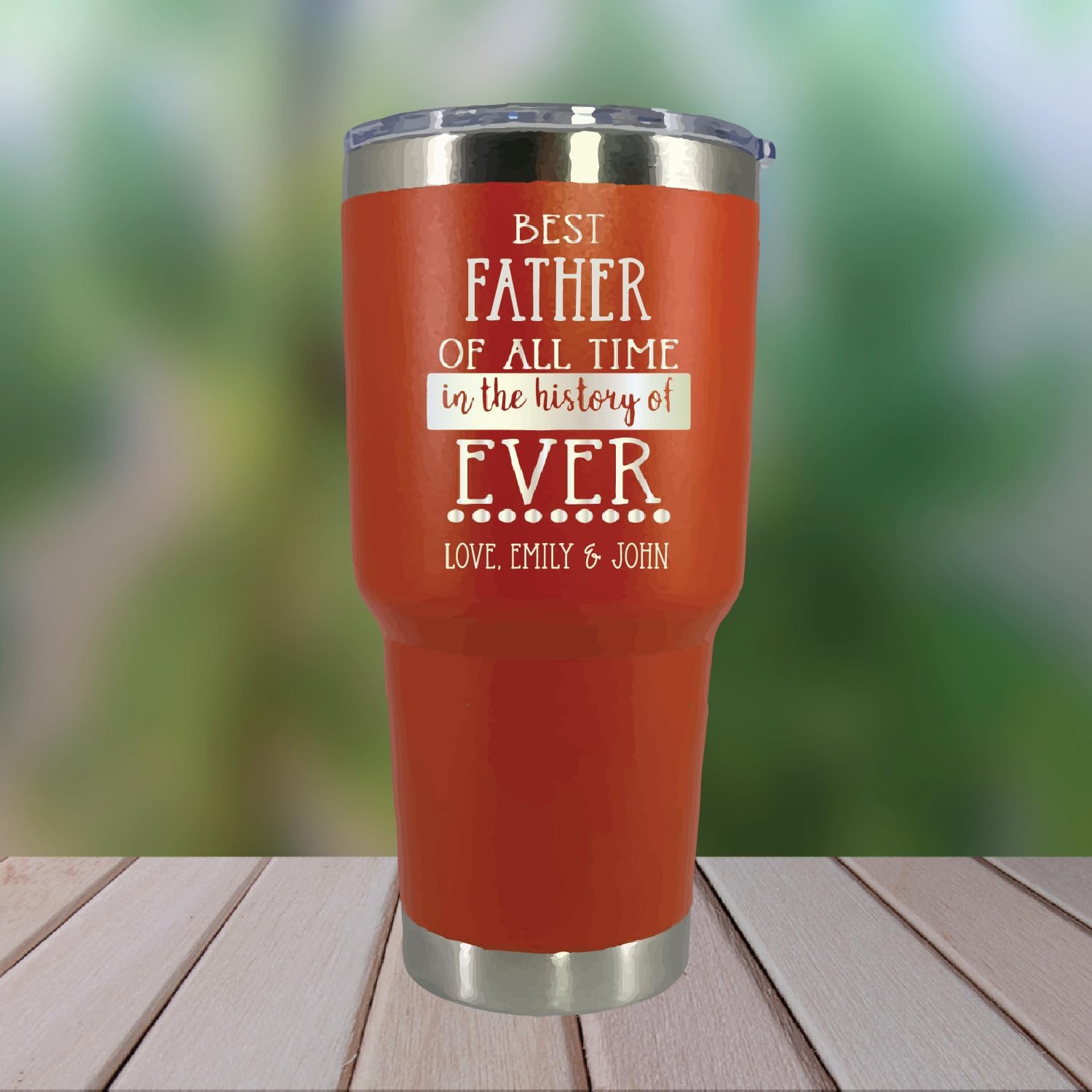AVITO Personalized Dad Tumbler - Laser Engraved - Vacuum Insulated - Stainless Steel - 30 oz Tumbler with Lid - Best Dad Ever Cup