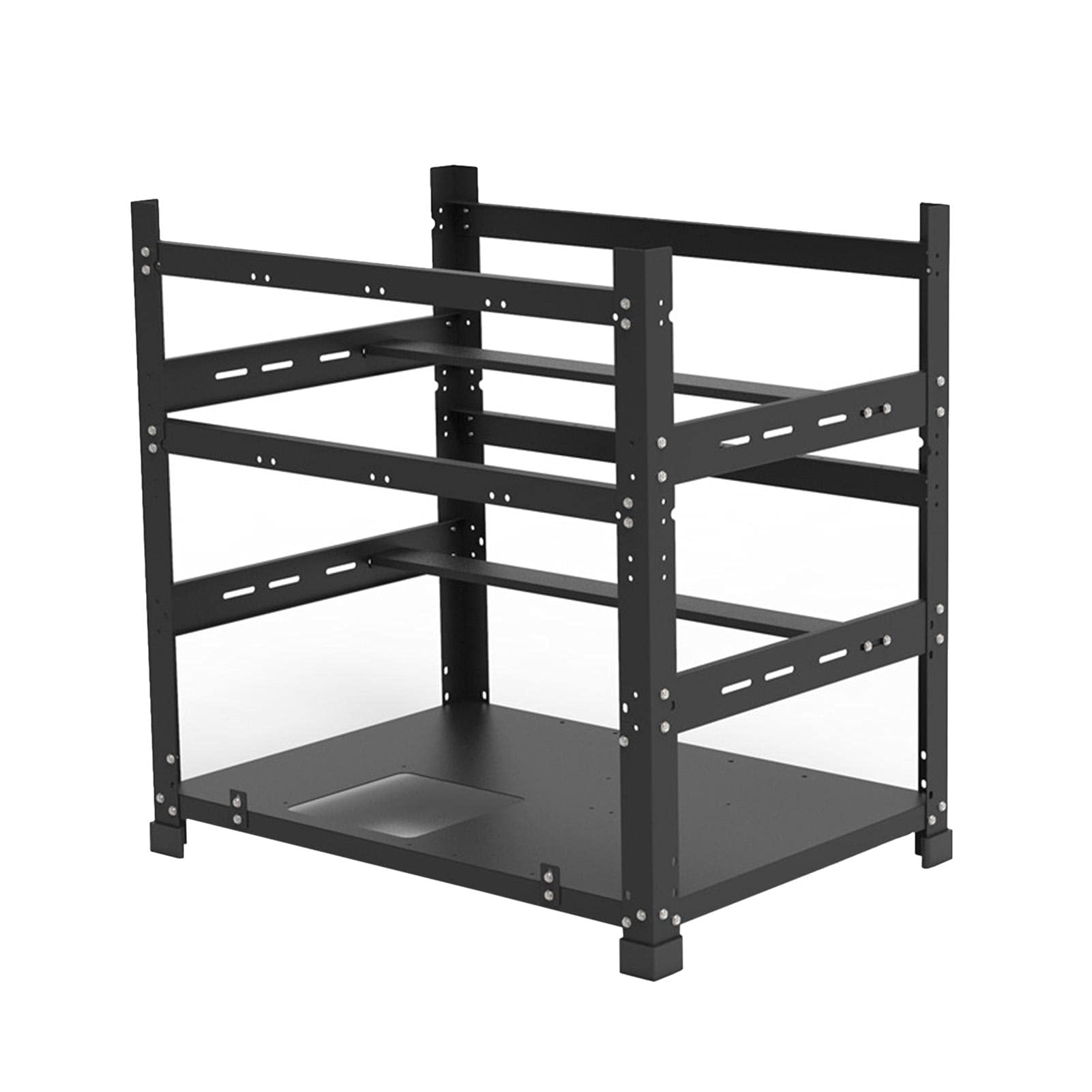 ZF4KJ5474HY Mining Rig Frame for 12GPU, Steel Open Air Miner Mining Frame Rig Case, Support to Dual Power Supply for Crypto Coin Currency Bit-coin ETH ETC ZEC Mining Tools here