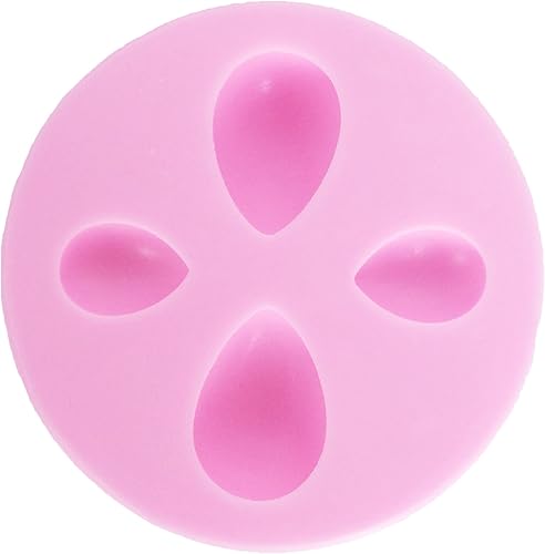 Molde de joyería de resina de 4 cavidades, forma de lágrima, para colgante, cabujón, joyería, 2.8x2.8x0.6 in, Sugarcraft fondant cake decorar
