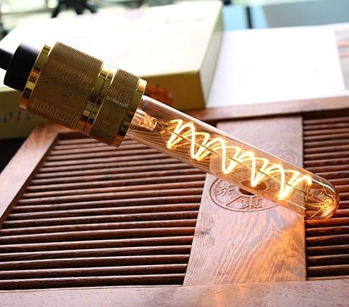 Miniatura 6 de AGIPS Luces de amplio voltaje 4 unidades lámpara LED tubular T30 de 7283in 3 W filamento LED en espiral dorado Edison E26 E27 bombilla LED 2200 K