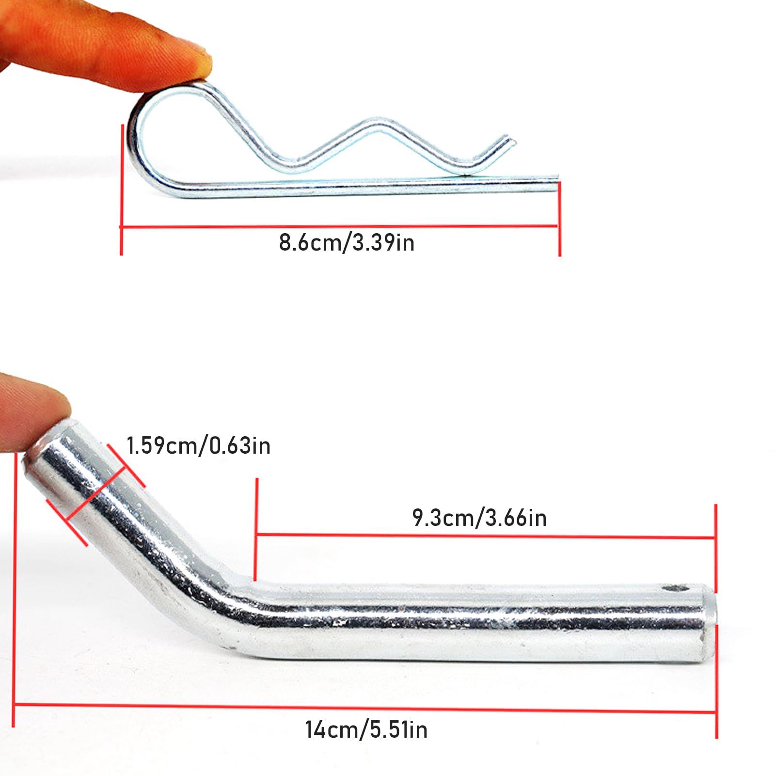 5/8 Pin da gancio, perno di ginnastica ricevitore | Pin del rimorchio con testa scanalata - per l'autostop per camion, gancio per le ganci del trattore, clip per le ganci per l'auto di