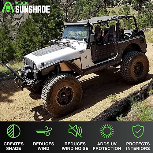 image for Alien Sunshade Jeep Wrangler TJ Sun Shade (1996-2006) & YJ (1987-1995)